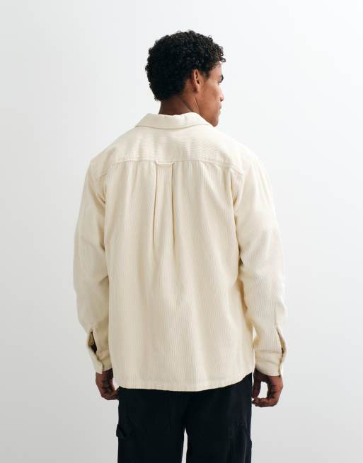 Jack & Jones double pocket cord overshirt in white, 4 of 5
