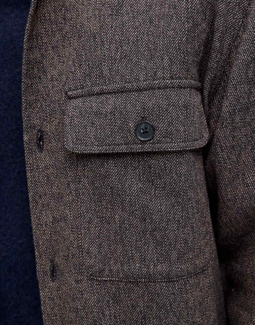 Jack & Jones double pocket overshirt in charcoal grey, 5 of 7