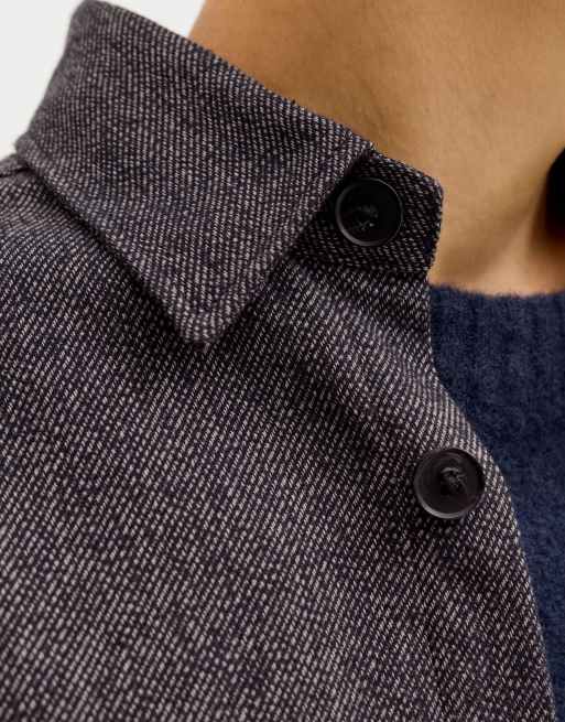 Jack & Jones double pocket overshirt in charcoal grey, 6 of 7