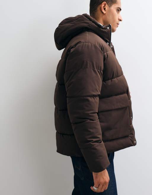 Jack & Jones double pocket puffer jacket in brown, 5 of 5