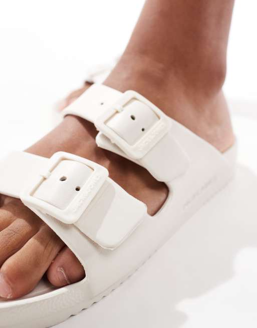 Jack & Jones double strap sandals in cream, 2 of 4