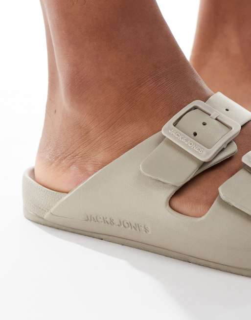 Jack & Jones double strap sandals in gray
