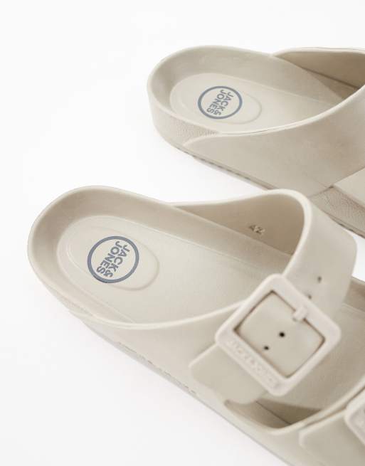 Jack & Jones double strap sandals in gray