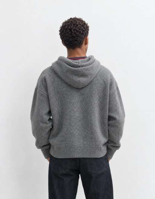Jack & Jones double zip knit hoodie in dark gray, 7 of 9