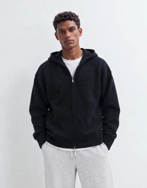 Jack & Jones double zip knit hoodie in navy, 7 of 9