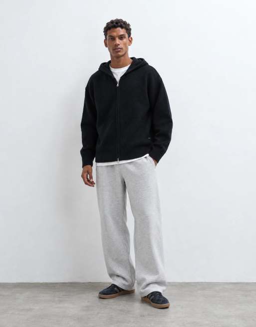 Jack & Jones double zip knit hoodie in navy, 8 of 9