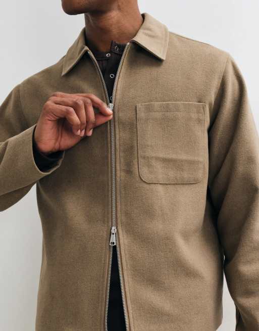 Jack & Jones double zip short jacket in beige, 3 of 5