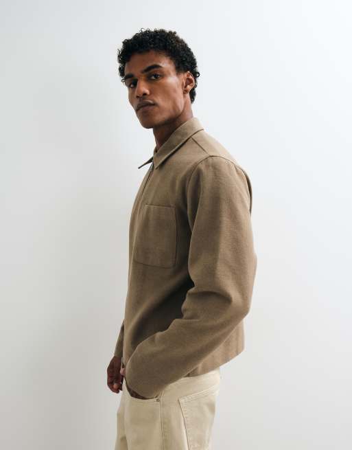 Jack & Jones double zip short jacket in beige, 4 of 5