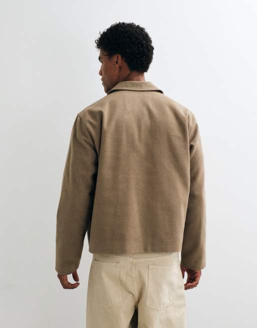 Jack & Jones double zip short jacket in beige, 5 of 5