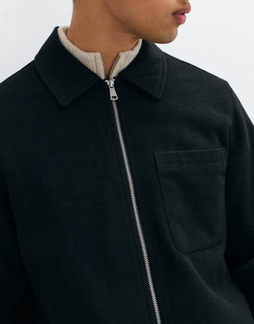 Jack & Jones double zip short jacket in black, 3 of 5