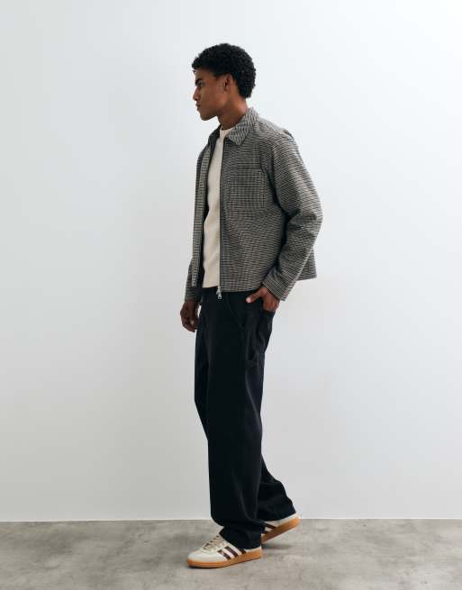 Jack & Jones double zip short jacket in houndstooth, 2 of 5