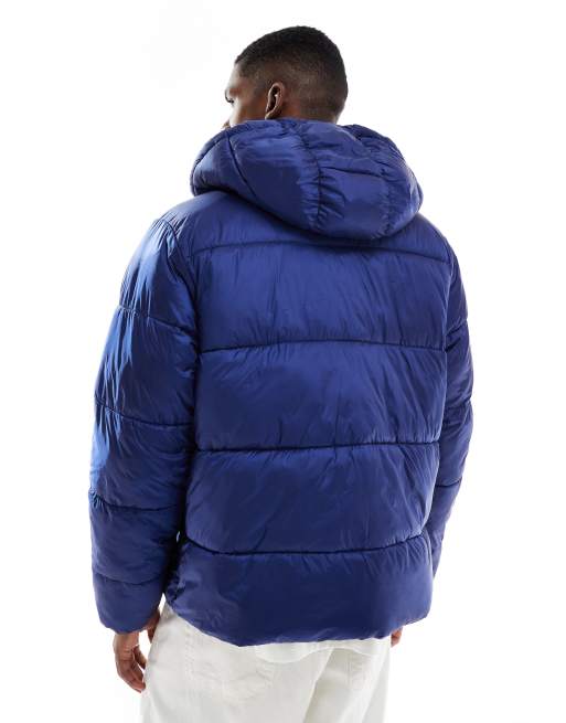 Jack & Jones - Doudoune à capuche brillante - Bleu, 3 de 5