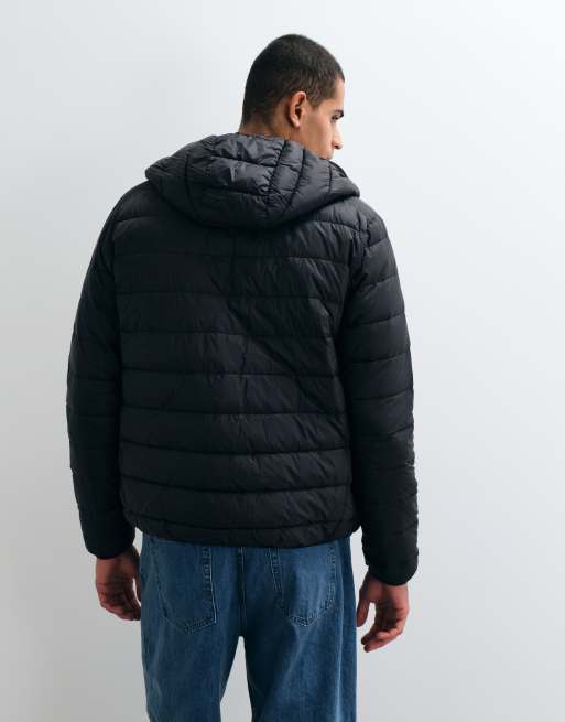 jack & Jones down hooded puffer jacket in black, 5 of 5