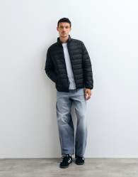 Jack & Jones down puffer jacket in black