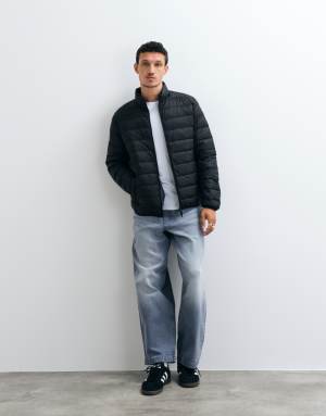 Jack & Jones down puffer jacket in black