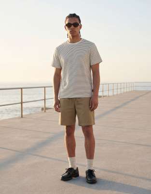 Jack & Jones Drawstring Chino Shorts In Brown