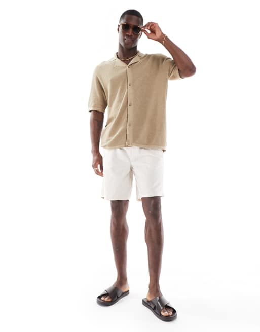 Jack & Jones drawstring chino shorts in light beige, 5 of 5