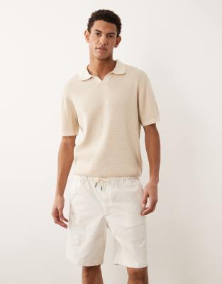 Jack & Jones Drawstring Chino Shorts In Neutral