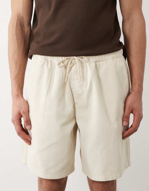 Jack & Jones drawstring cord shorts in cream, 4 of 5