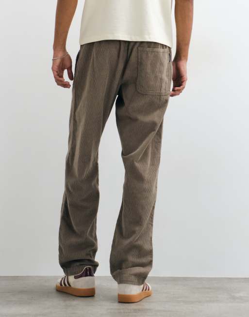 Jack & Jones drawstring cord trousers in beige, 3 of 5