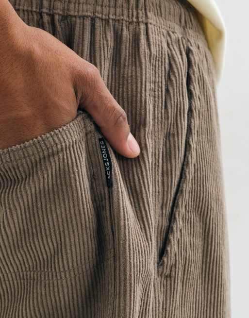 Jack & Jones drawstring corduroy pants in beige, 4 of 5