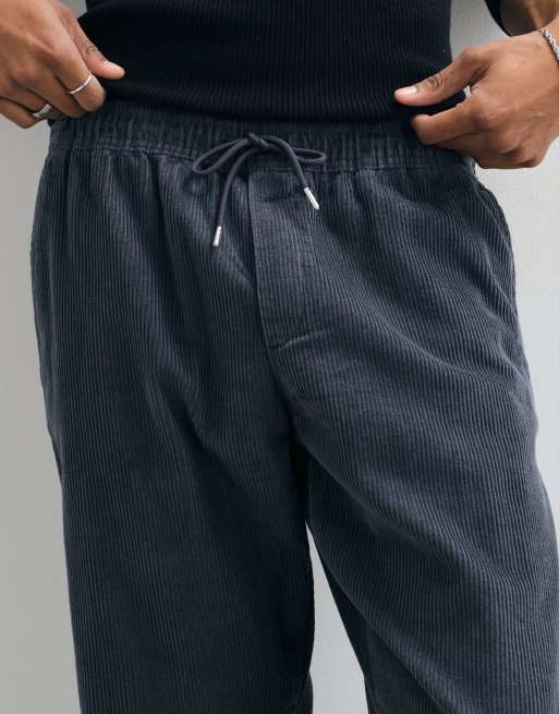 Jack & Jones drawstring corduroy pants in dark blue, 2 of 5