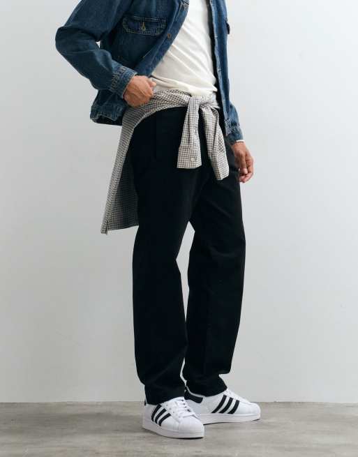 Jack & Jones drawstring twill chino pants in black | ASOS