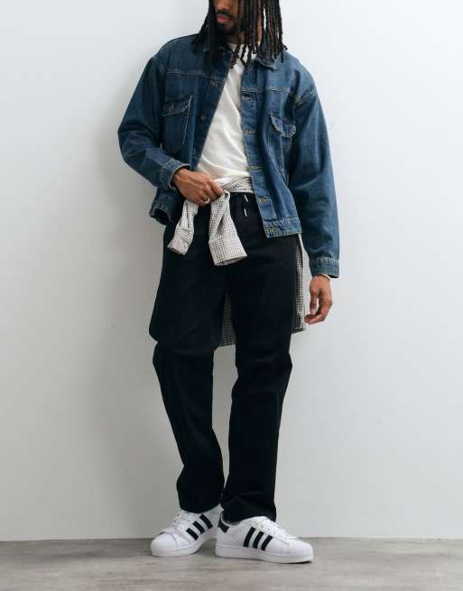 Jack & Jones drawstring twill chino pants in black, 2 of 5