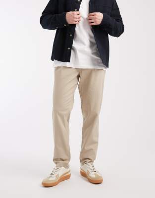 Jack & Jones Drawstring Waist Chinos In Gray