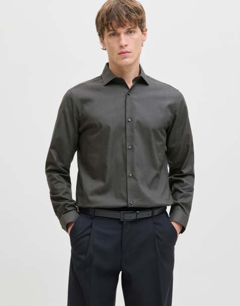 Jack & Jones Dress shirt in dark grey melange - view 1