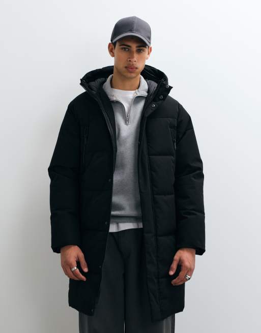 Jack & Jones dłuższa ocieplana kurtka z kapturem w czerni, 3 z 5