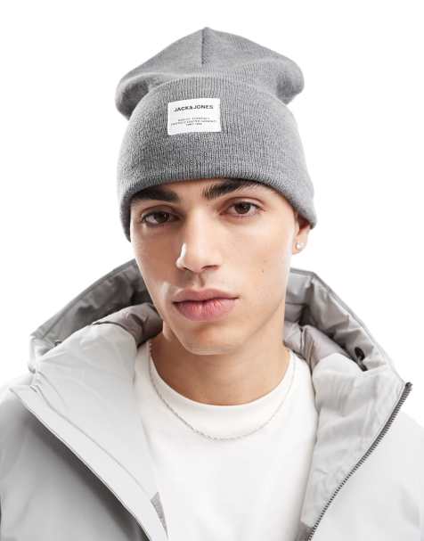 Jack & Jones – Dzianinowa czapka beanie oversize w szarym melanżowym kolorze - view 1