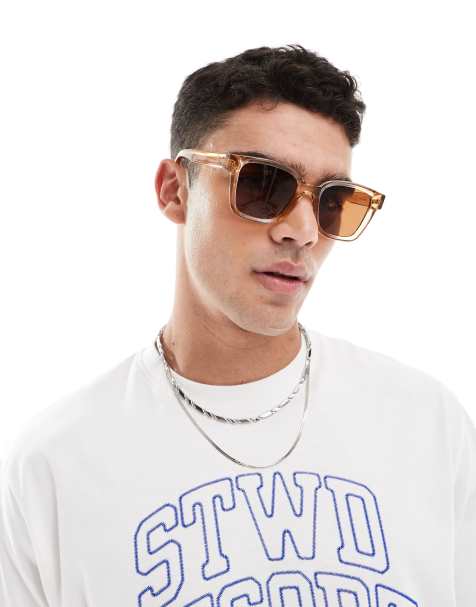 Jack & Jones – Eckige Sonnenbrille in Braun - view 1
