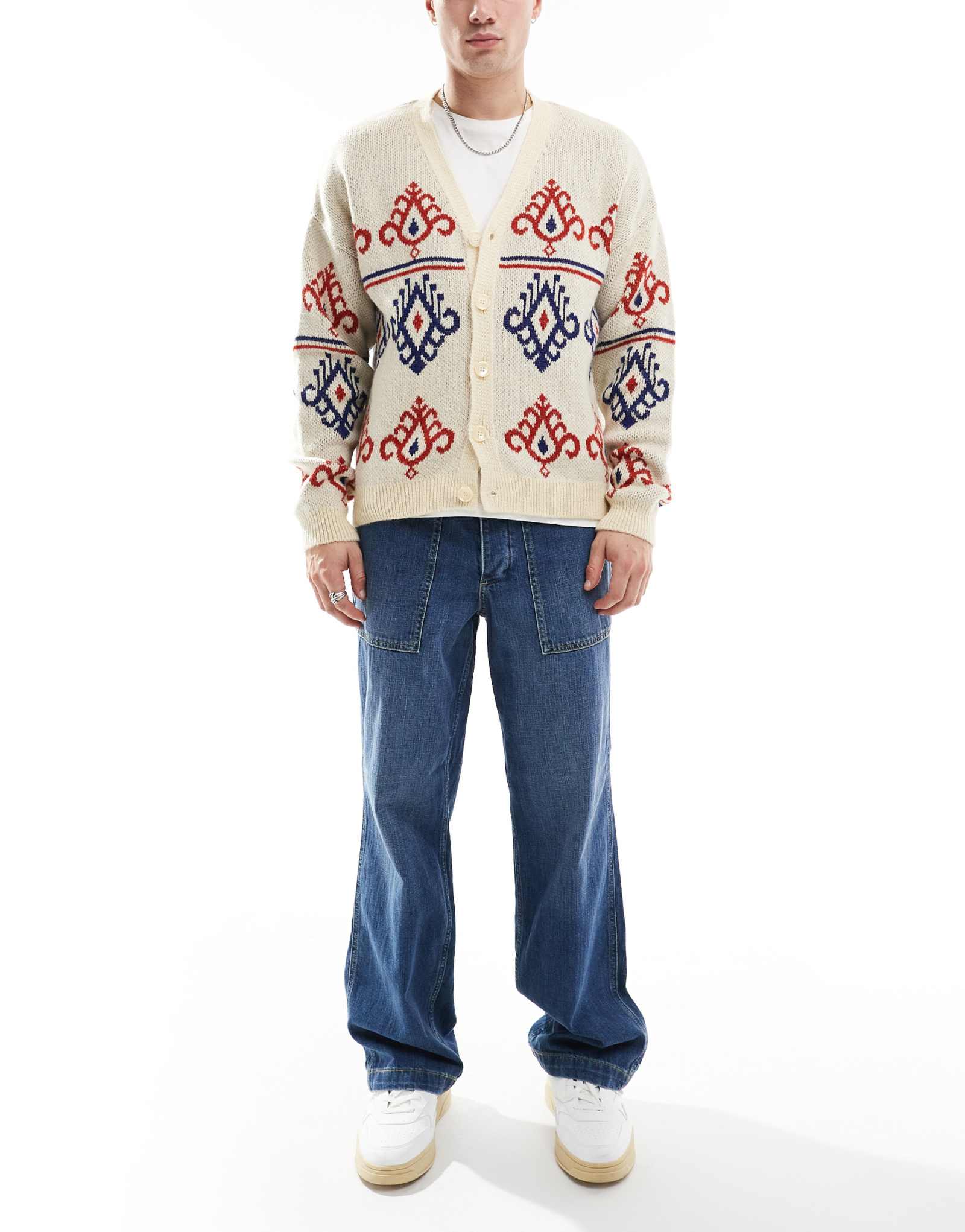 Мешковатые джинсы для работы Jack &Jones eddie темно-синего цвета, постиранные