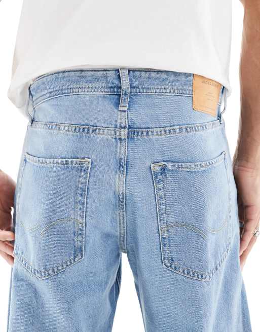 Jack & Jones – Eddie – Blå, stentvättade jeans i baggy fit, 4 av 5