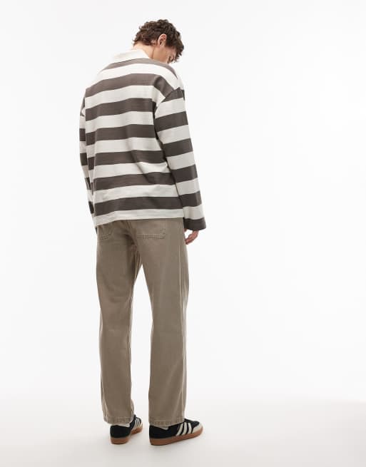 Jack & Jones – Eddie – Brązowe luźne jeansy worker z efektem sprania, 2 z 5