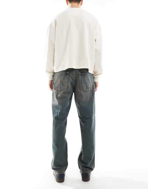 Jack & Jones – Eddie – Brązowe luźne jeansy z przebarwieniami, 2 z 5