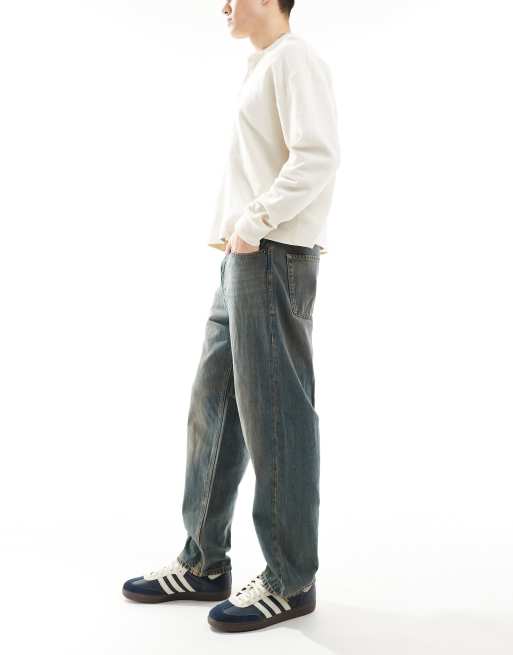 Jack & Jones – Eddie – Brązowe luźne jeansy z przebarwieniami, 3 z 5