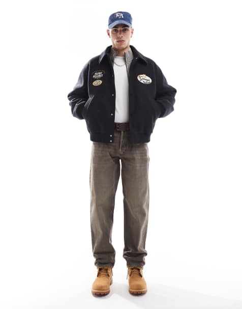 Jack & Jones – Eddie – Brązowe luźne jeansy z przebarwieniami - view 1