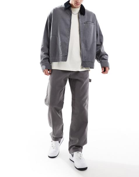 Jack & Jones eddie carpenter trouser in washed grey  - view 1