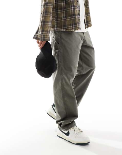 Jack & Jones eddie carpenter trouser in washed khaki  - view 1