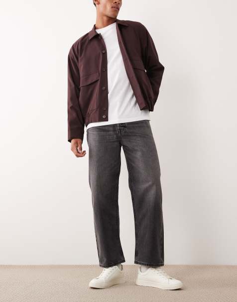 Jack & Jones – Eddie – Czarne sprane luźne jeansy - view 1