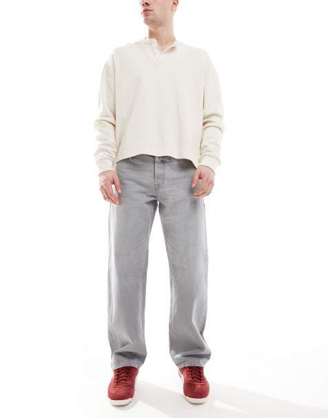 Jack & Jones - Eddie - Jeans ampi rigidi lavaggio grigio chiaro - view 1