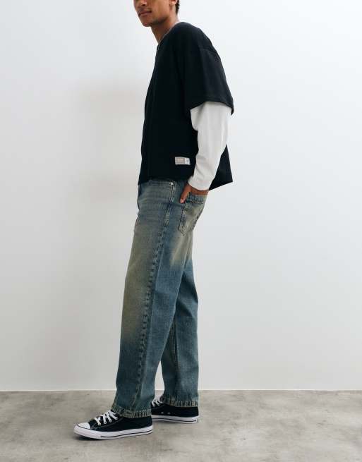 Jack & Jones Eddie jeans med ledig passform i mellanblå ton, 3 av 5