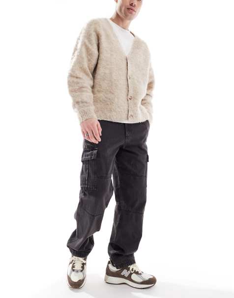 Jack & Jones – Eddie – Jeansy bojówki o luźnym kroju w spranym czarnym kolorze - view 1