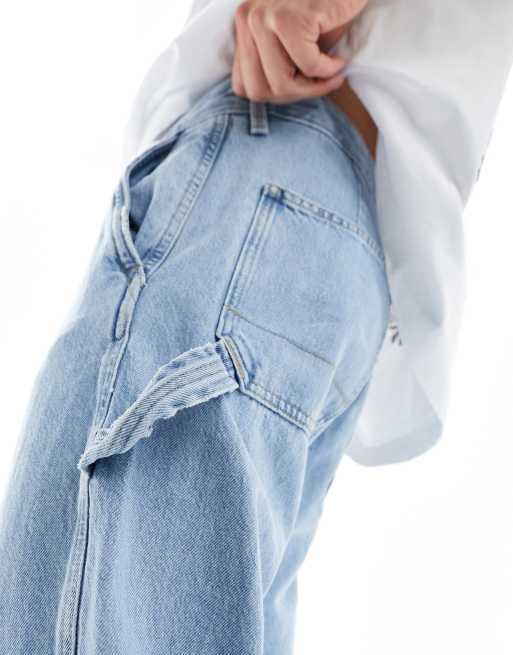 Jack & Jones – Eddie – Locker geschnittene Carpenter-Jeans in hellblauer Waschung, 3 von 5