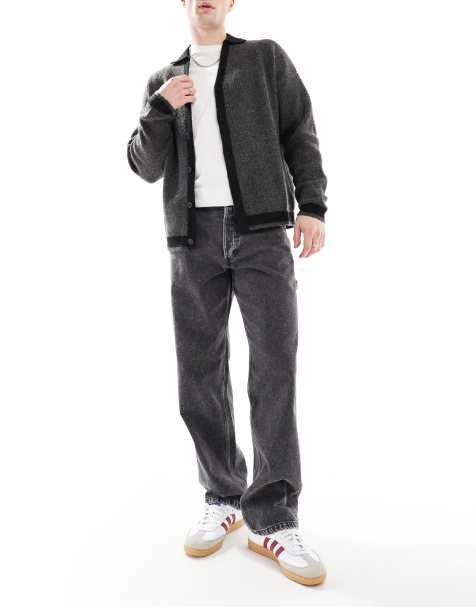 Jack & Jones – Eddie – Locker geschnittene Carpenter-Jeans in schwarzer Waschung - view 1