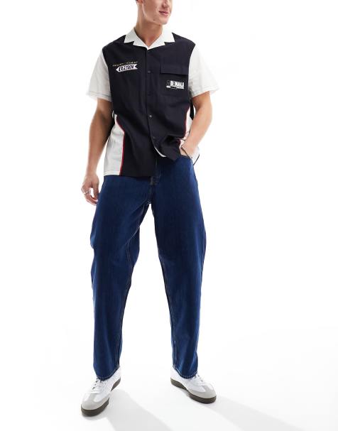 Jack & Jones – Eddie – Locker geschnittene, Jeans in Dunkelblau ohne Stretchanteil - view 1