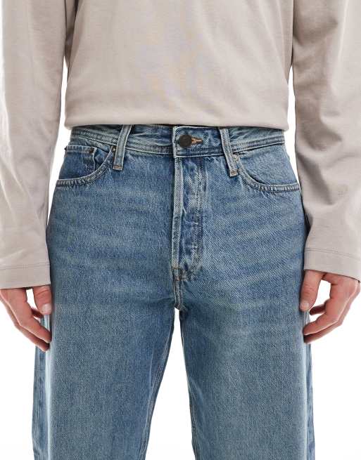 Jack & Jones – Eddie – Locker geschnittene Jeans in mittelblauer Vintage-Waschung , 4 von 5