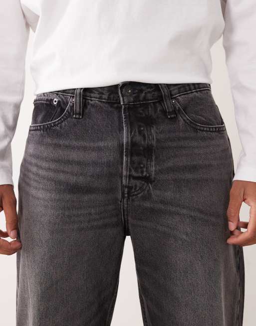 Jack & Jones – Eddie – Locker geschnittene Jeans in verwaschenem Schwarz , 5 von 5